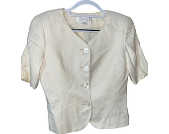 Chaqueta de lana color marfil 245 Vintage Christian Dior The Suit para mujer, fabricada en EE. UU., talla 6