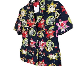 Vintage Emanuel Ungaro Parallele Chaqueta Floral 12 Italia