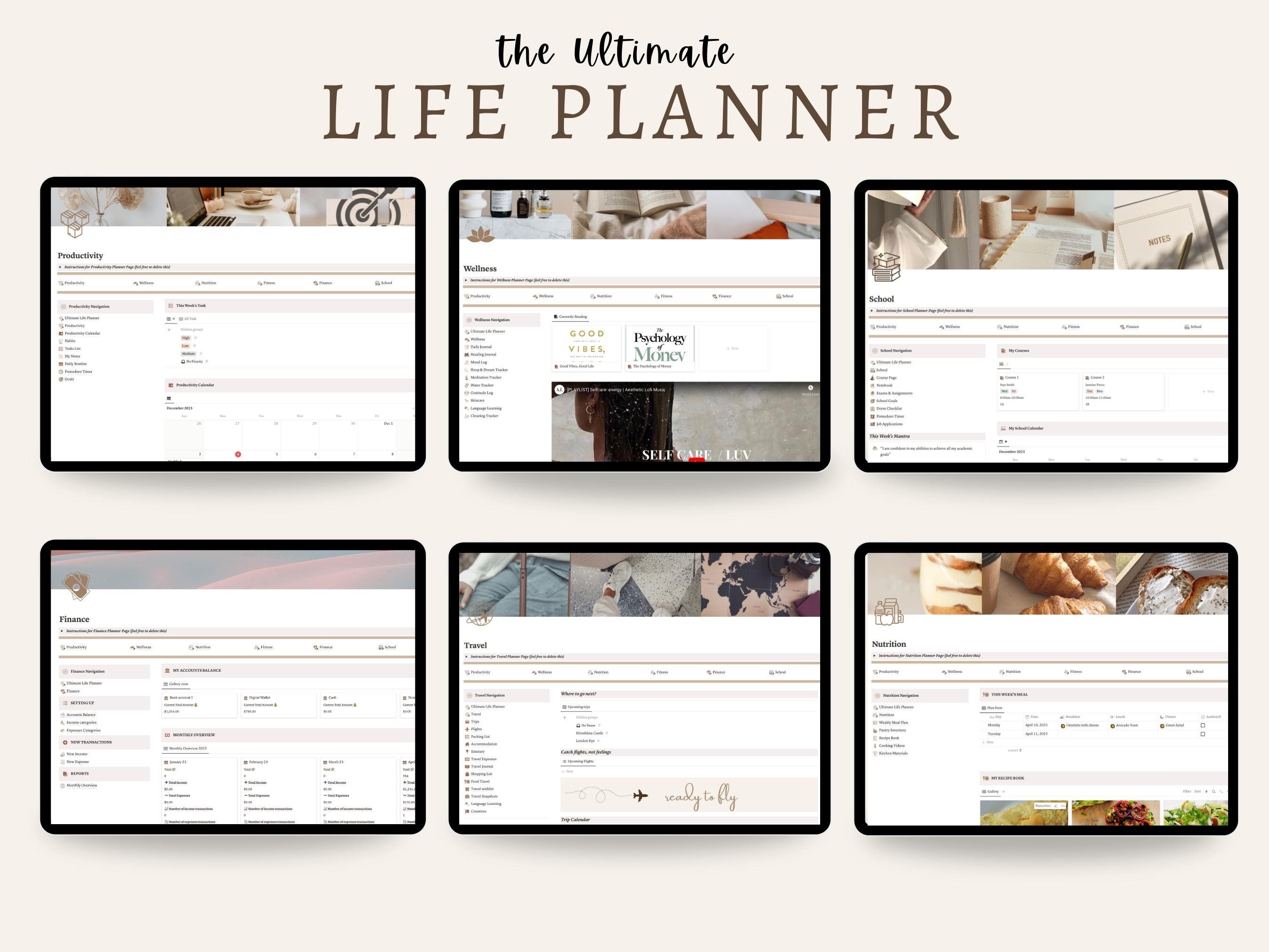 Notion Template All-in-one Life Planner: Boost Productivity - Etsy