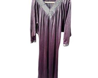 Vintage Tom Bezduda Barad & Co Purple Velvet Sequin Maxi Dress L
