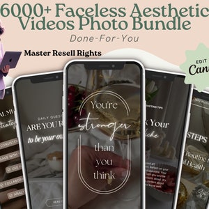 6000+ Faceless Aesthetic Videos for Instagram Reels, Minimalist Faceless Digital Marketing Videos With Master Resell Rights, MRR/PLR, Canva