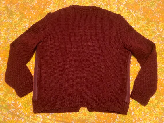 Patchwork Red Button-up Sweater - image 2