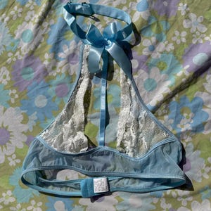Baby Blue Lace Lingerie Bra Top