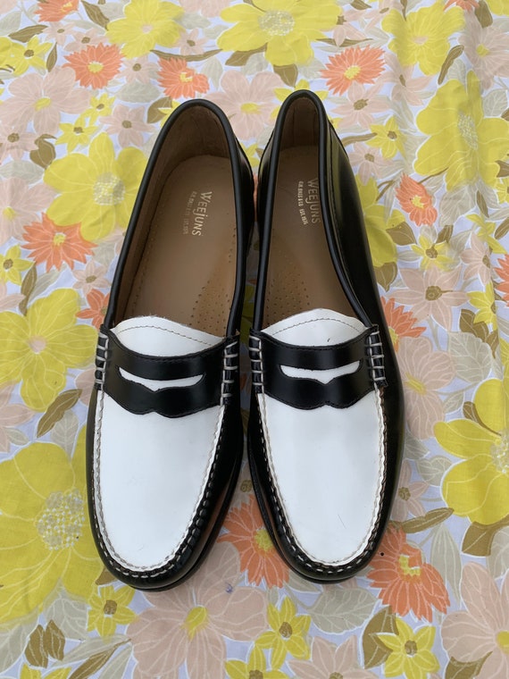 Weejuns G. H. Bass & Co. Black and White Leather S