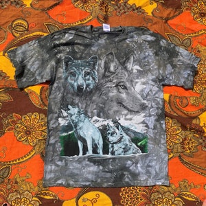 Vintage Tie Dye Wolf Shirt