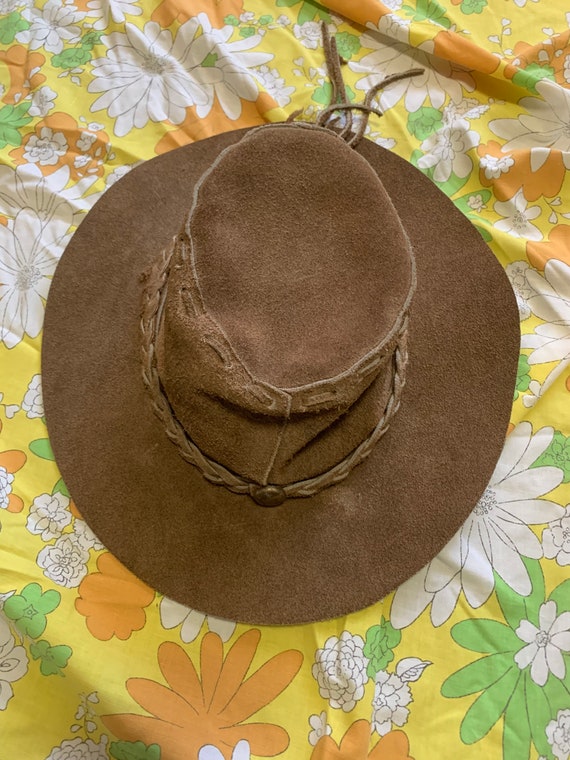 Light Brown Leather Cowboy Hat