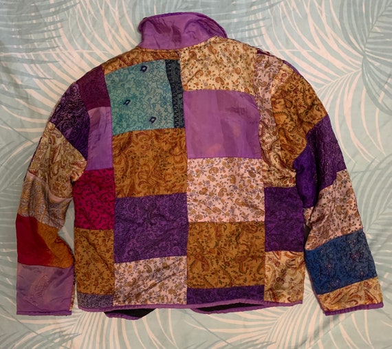 Tantrums Collection Patchwork Silk Blazer Jacket - image 2