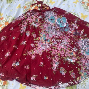 Vintage Floral Magenta Skirt