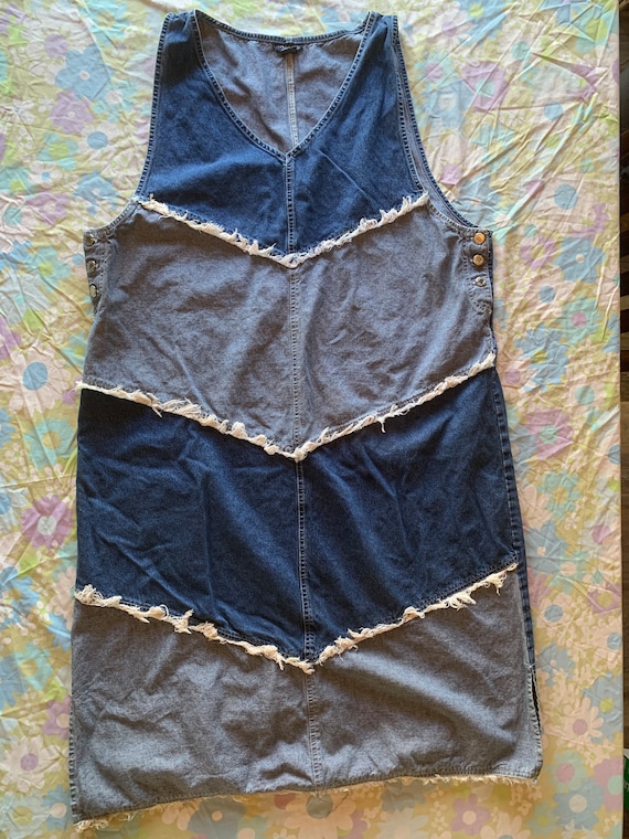 Denim Patchwork Plus Size Dress