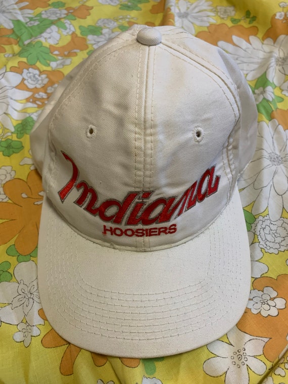 Indiana Hoosiers White Snapback Hat With Red Logo
