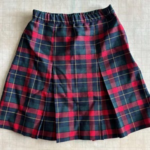 Black & Red Plaid Pleated Skirt