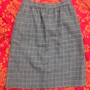 The Villager Abstract Pattern Black, Cream, and Red Wool Skirt