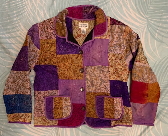 Tantrums Collection Patchwork Silk Blazer Jacket - image 1