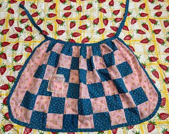 Avental Patchwork Rosa e Azul