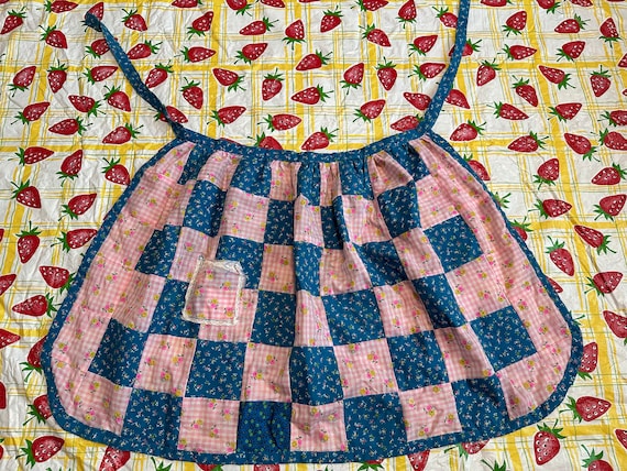 Pink & Blue Patchwork Apron - image 1