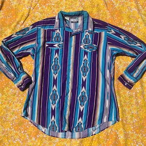 Karman Silver Collection Funky Western Pearl Snap Button Up