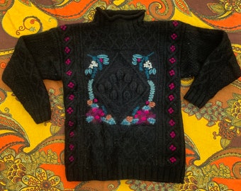 LL Bean Black Wool Blend Sweater