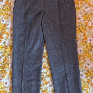 Botany 500 Grey Wool Blend Pleated Pants