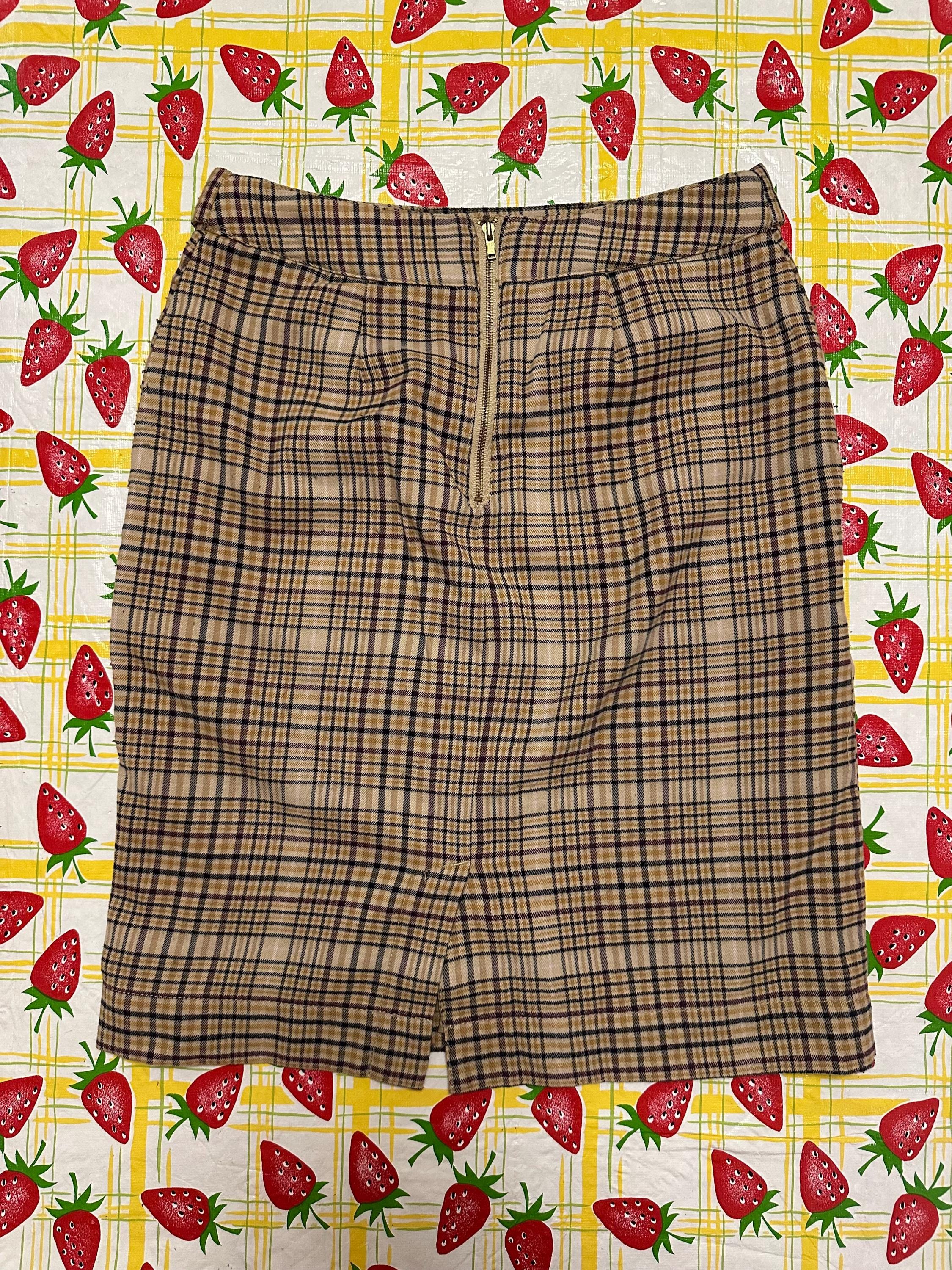 Jupe Crayon Merona Noire à Carreaux - Taille 12 - Polyester - Style Straight
