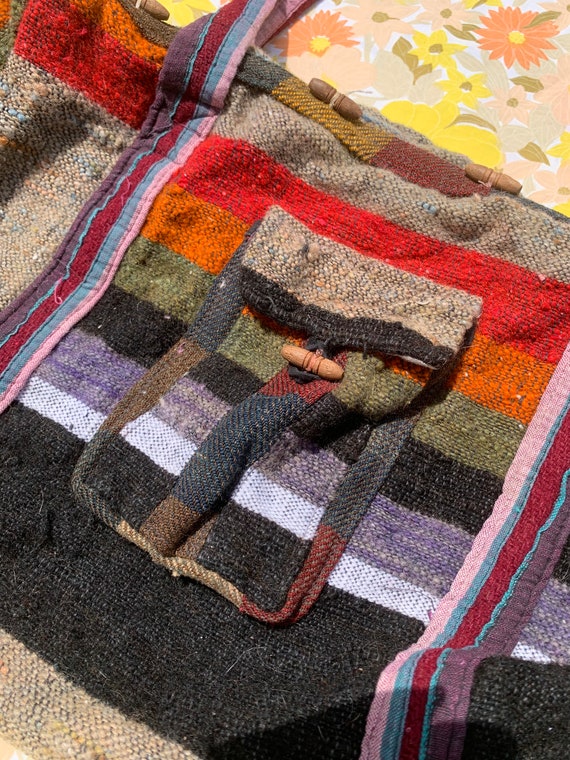 Boho Multi-color Wool Duffle Bag - image 2