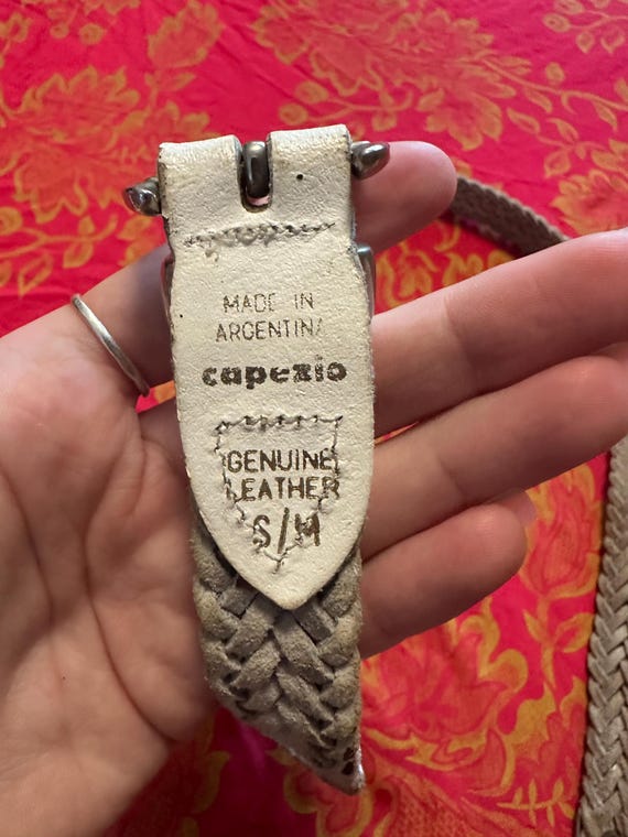 Capezio White Braided Leather Belt - Etsy Canada display picture 3