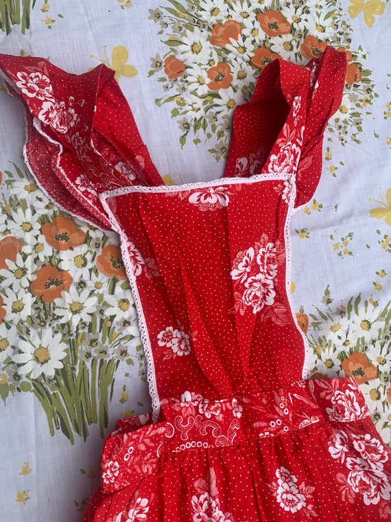 Red Paisley Apron Dress - image 3