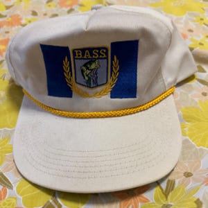 Bass Fishing White Snapback