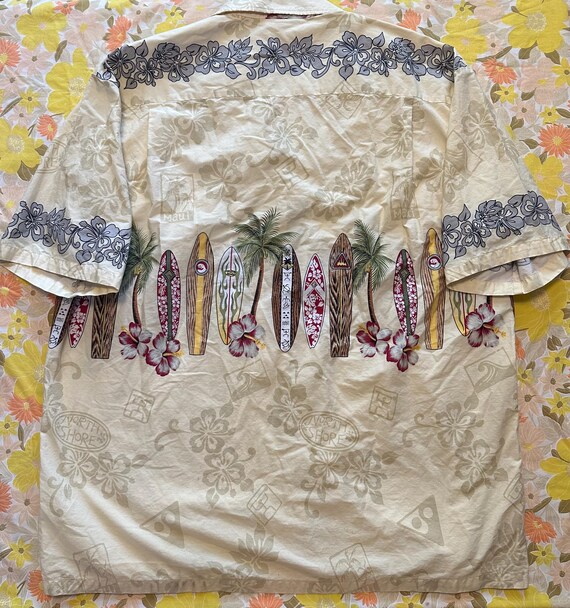 Hawaii Made Surfboard Pattern Button Up Shirt - image 3