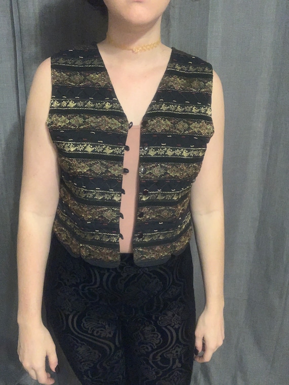 black and gold vest top