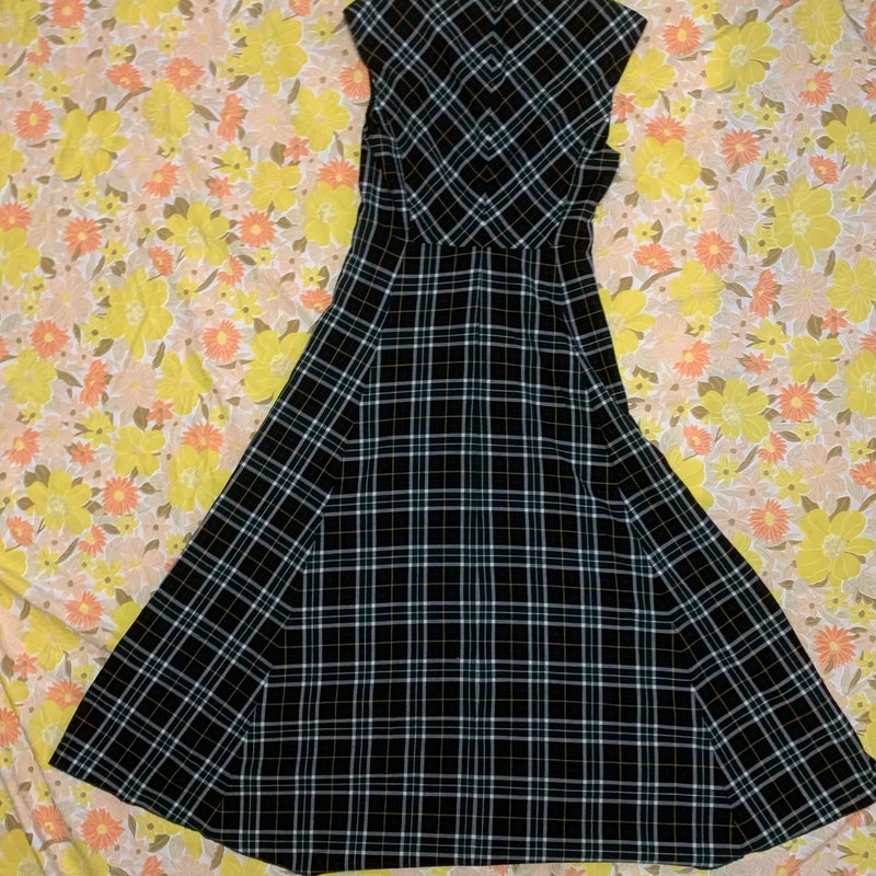 Blue Green Plaid Dress main image 0