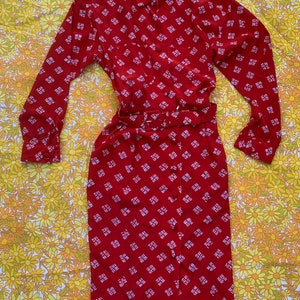 Talbots Red and White Dress With Belt