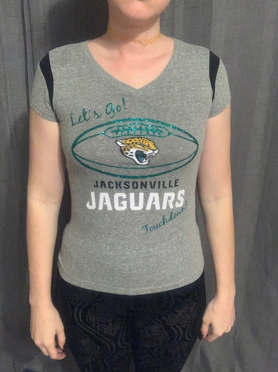 Jacksonville Jaguars NFL Grey Sparkle Top Etsy UK