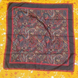 Red & Black Polyester Paisley Scarf