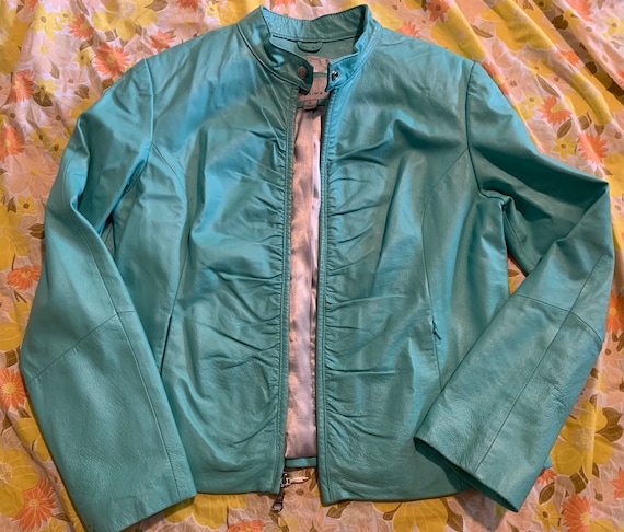 Wilson Light Blue Leather Coat - image 1