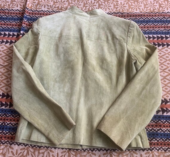 Light Green Suede Leather Jacket - image 2