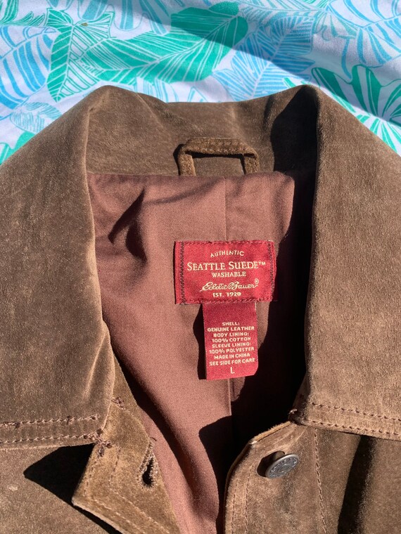 Eddie Bauer Brown Suede Coat - image 7