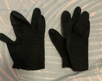 Luvas pretas femininas vintage