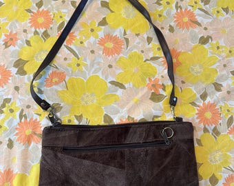 Brown Patchwork Leather Purse