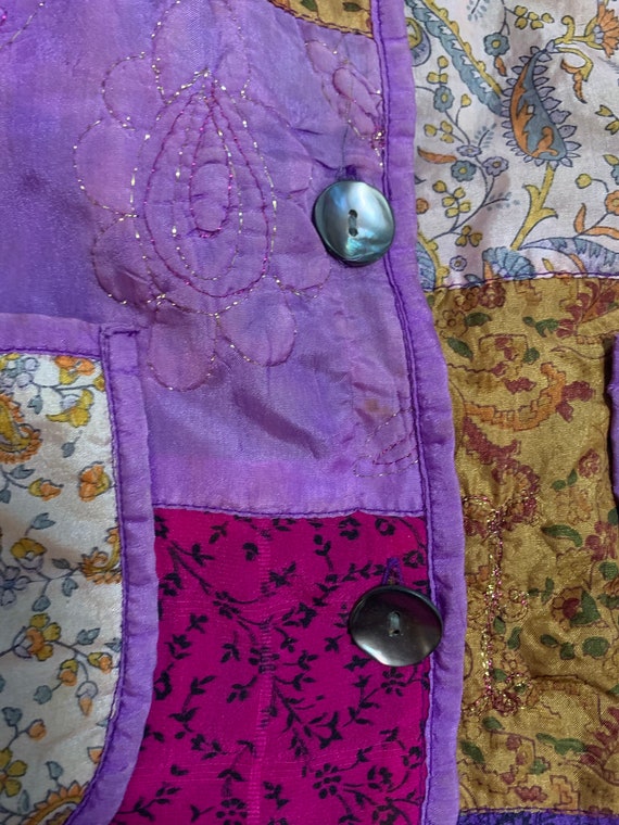 Tantrums Collection Patchwork Silk Blazer Jacket - image 3