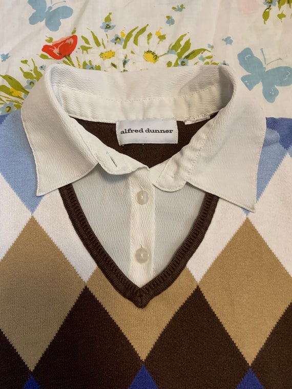 Y2K Alfred Dunner Sweater with Button Up Shirt - image 3