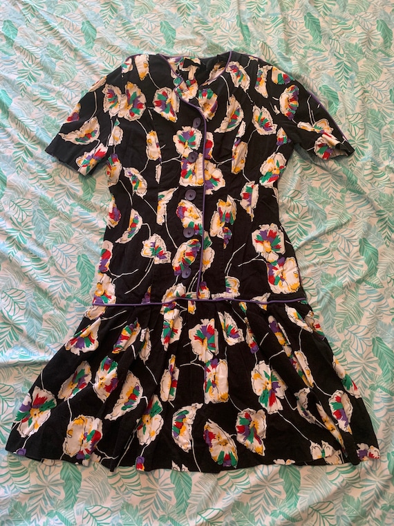 Floral Retro Dress - image 1