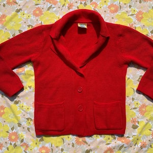 Fashion Cardigan Vintage Red Button Up Sweater