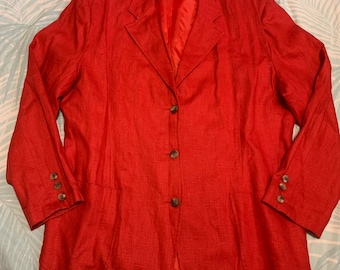 Eddie Bauer Red Linen Blazer