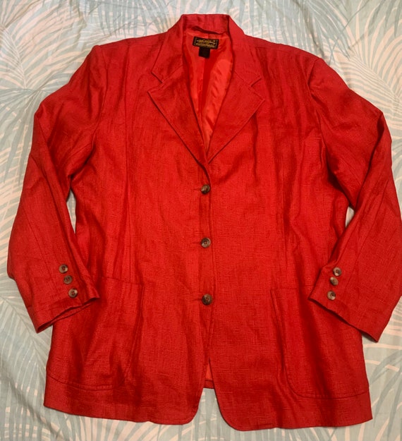 Eddie Bauer Red Linen Blazer