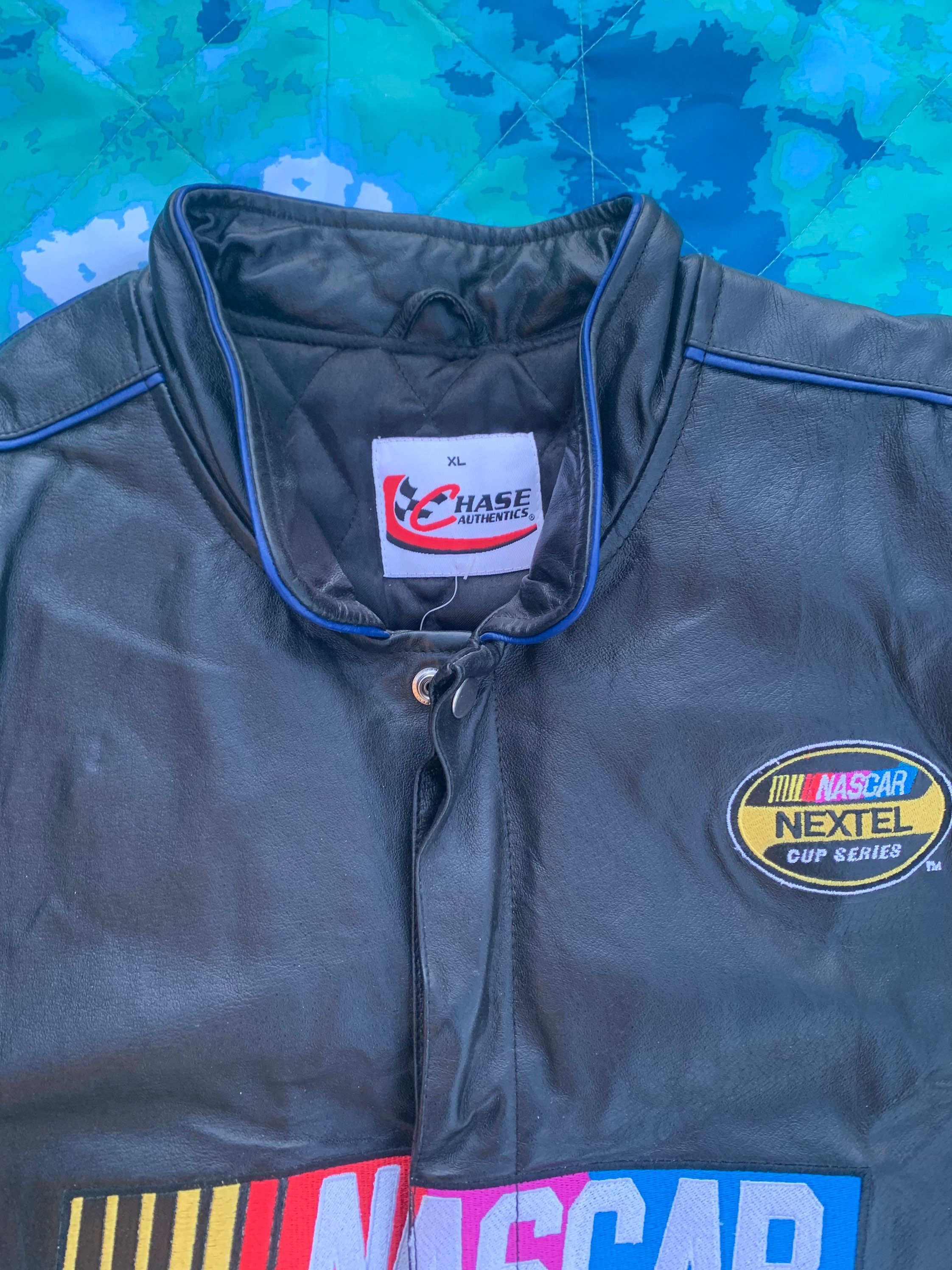 Bud NASCAR NEXTEL CUP レザージャケット Rare NASCAR Leather Nextel Cup Chase Authentics Leather Jacket (XL