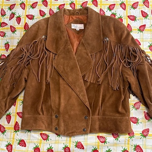 The American Line Leather Brown Fringe Jacket