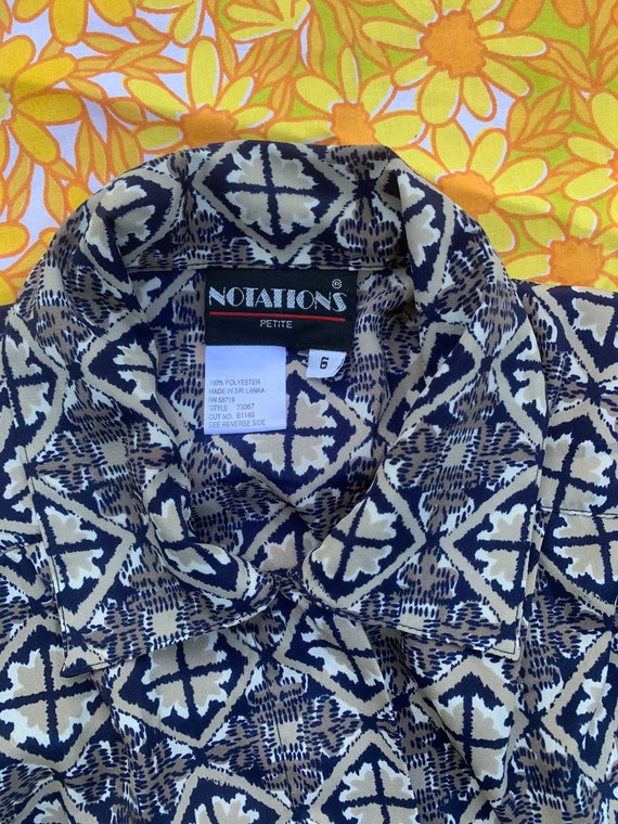 Notations Petite Blue/Tan Button Up - image 3