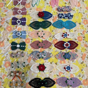 Vintage crocheted hair bows
