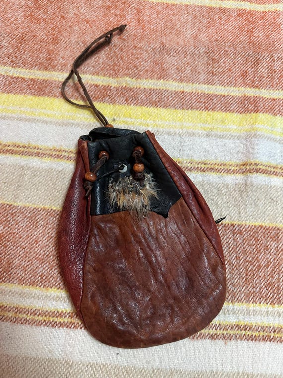 Leather Pouch With Drawstring - image 1