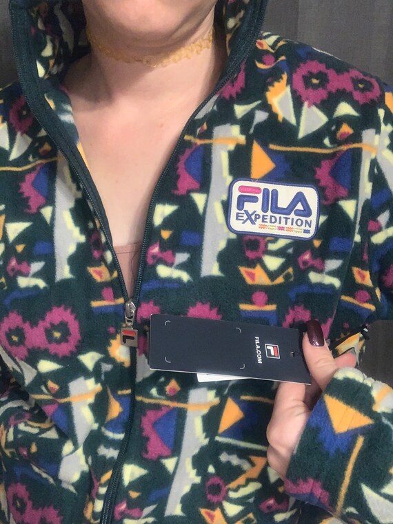 FILA NWT Green Tribal Pattern Fleece 